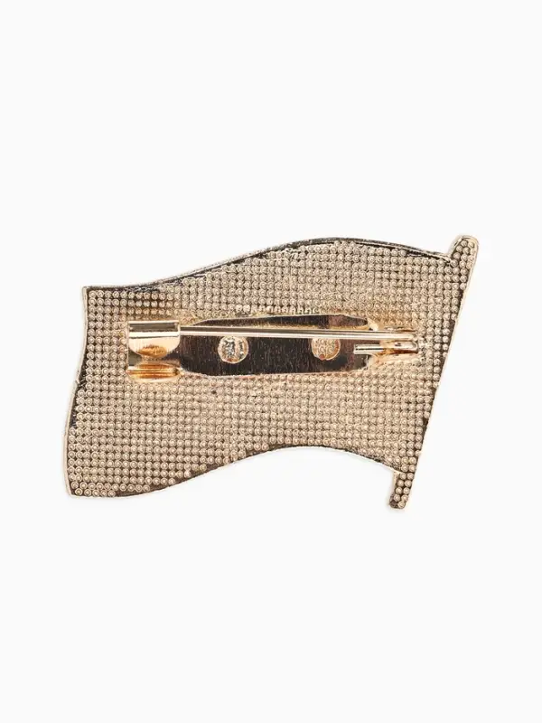 Брошь "Флаг России", триколор в золоте