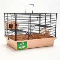 Клетка для грызунов &laquo;Пижон&raquo;, 38&times;27&times;27 см, складная, домик, миска, колесо, бежевая