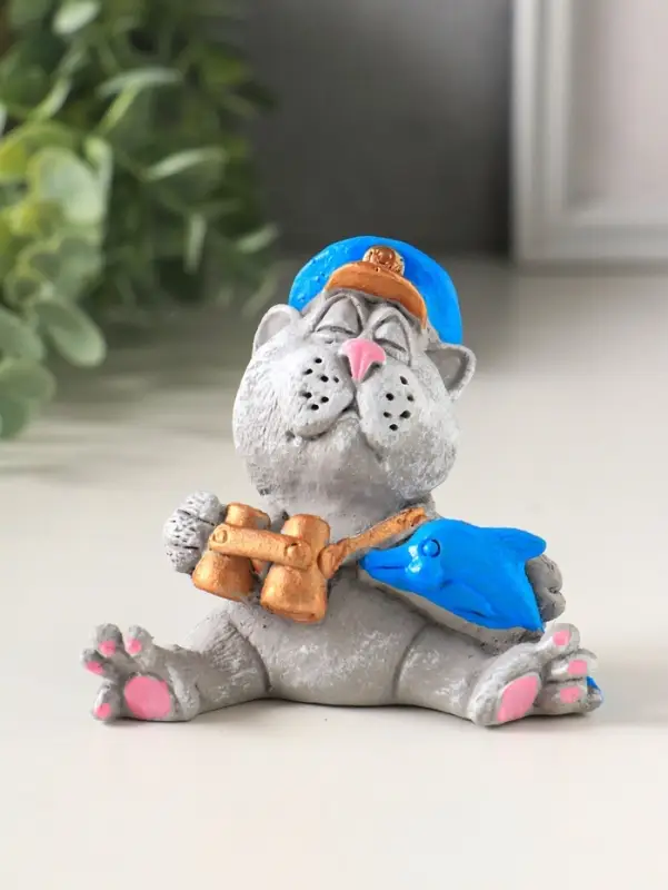 Фигурка полистоун &laquo;Кот капитан&raquo;, 6.3&times;8.7&times;7.5 см