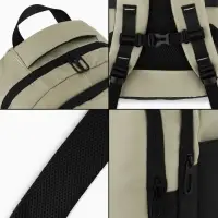 Рюкзак, 27*14*38,5 см, 2 отд 3н/карм, Комби, Водонепрон. дно, зеленый/черн