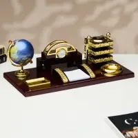Набор настольный 6 в 1 (блок д/бумаг, подставка для печати, карандашница, часы, визитница, глобус)