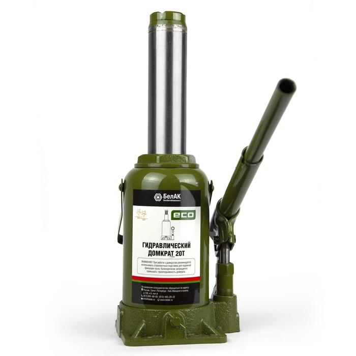 Домкрат гидравлический  Домкрат гидравлический "БелАК" ECO БАК.70021, подъем/подхват 410/210 мм, 20 т