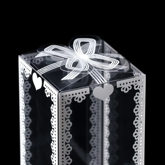 Складная прозрачная коробка из PVC, для упаковки подарков, 6×6×10.5 см