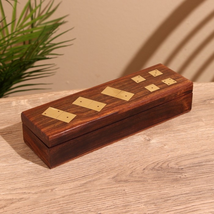 Игра настольная 2в1 (домино + кубики) 25х7,5х5 см, дерево шишам Игра настольная 2в1 (домино + кубики) 25х7,5х5 см, дерево шишам