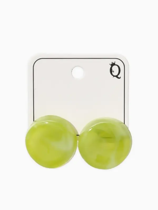 Серьги пластик &laquo;Леденец&raquo;, d=2 см, с разводами белыми, зелёные