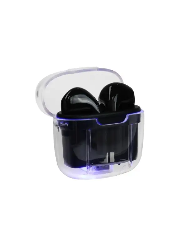 Наушники беспроводные Mybit Pro13, TWS, вкладыши, Bluetooth 5.0, 30/180 мАч, чёрные в прозрачном кейсе