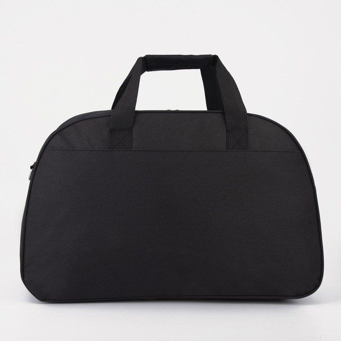 Сумка спортивная на молнии, наружный карман, длинный ремень, большой размер, цвет чёрный