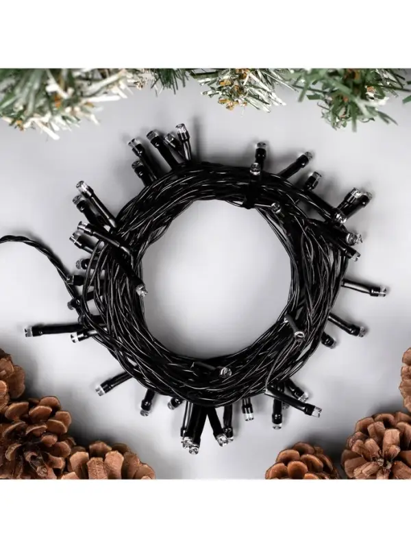 Гирлянда &laquo;Нить&raquo; 5 м, IP20, тёмная нить, 50 LED, свечение синее, 8 режимов, 220 В