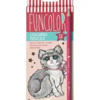 Карандаши цветные 12 цветов FunColor, пластиковые, трёхгранные, МИКС