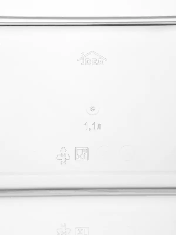 Ёмкость для хранения сыпучих продуктов IDEA &laquo;Степ&raquo;, 1.1 л, 16&times;10&times;9.5 см, пластик, крышка белая