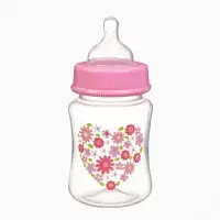 Бутылочка для кормления M&B, широкое горло, &Oslash;50 мм, от 0 мес.,180 мл., розовый