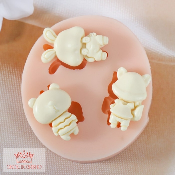 Молд силиконовый Молд силиконовый "Животные" 2,7х1,5х1; 2,5х1,7х1; 2,8х1,7х1 см