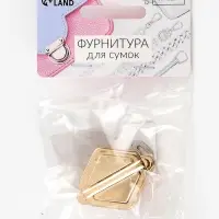 Застёжка для сумки, 3.1&times;3.1 см, цвет золотой