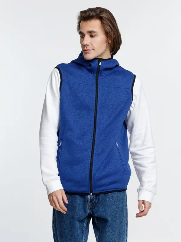 Жилет с капюшоном унисекс Gotland, синий, размер S Жилет с капюшоном унисекс Gotland, синий, размер S