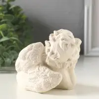 Фигурка гипс &laquo;Ангел с сердцем лежит&raquo;, 8&times;12&times;7 см, белая с золотом