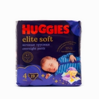 Трусики-подгузники ночные Huggies Elite soft (9-14кг) 19шт.