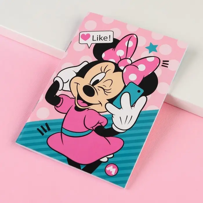 Блокнот А6, 32 листа, на скрепке &laquo;Минни Маус&raquo;