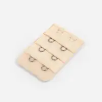 Застёжка для бюстгальтера, удлинитель, 3 ряда 2 крючка, 3.2×5 см, бежевая