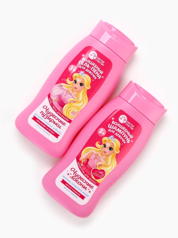 Набор детский  Набор детский "Нашей принцессе", гель-пена 250 мл, шампунь 250 мл, мочалка 25 гр