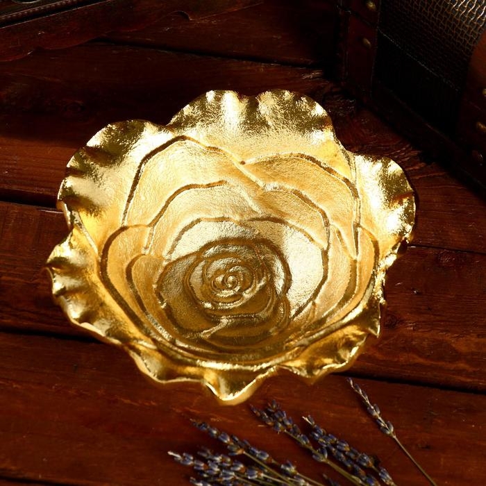 Блюдо Блюдо "Розовый бутон" алюминий 18х18х6 см