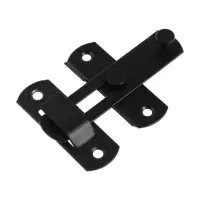 Шпингалет накладной ТУНДРА, прямой, 100 мм, черный