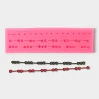 Молд «Бусы», силикон, 15.5×4.5×1.3 см, розовый