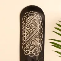 Маска настенная дерево "Абориген черный с геометрическим узором" 3х12х50 см Маска настенная дерево "Абориген черный с геометрическим узором" 3х12х50 см