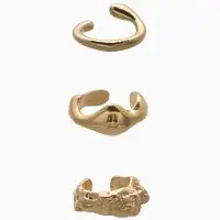 Серьги &laquo;Каффы&raquo;, набор 3 шт. мятый, цвет золото