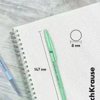 Набор шариковых ручек ErichKrause Slender Stick Milky, 4 штуки, узел 0.7 мм, синий
