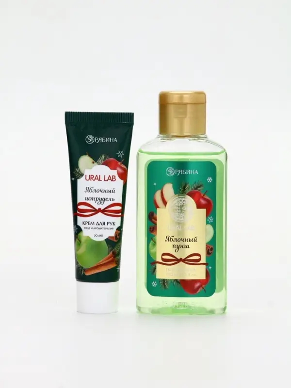 URAL LAB Арома Саунд Набор гель для душа, крем для рук и пилка для ногтей, яблоко URAL LAB Арома Саунд Набор гель для душа, крем для рук и пилка для ногтей, яблоко