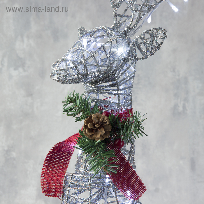 Светодиодная фигура «Олень серебристый» 50 × 85 × 18 см, металл, 220 В, свечение белое Светодиодная фигура «Олень серебристый» 50 × 85 × 18 см, металл, 220 В, свечение белое