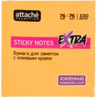 Стикеры Attache Selection Extra с клеев. краем 76х76, неон, оранж. 100л