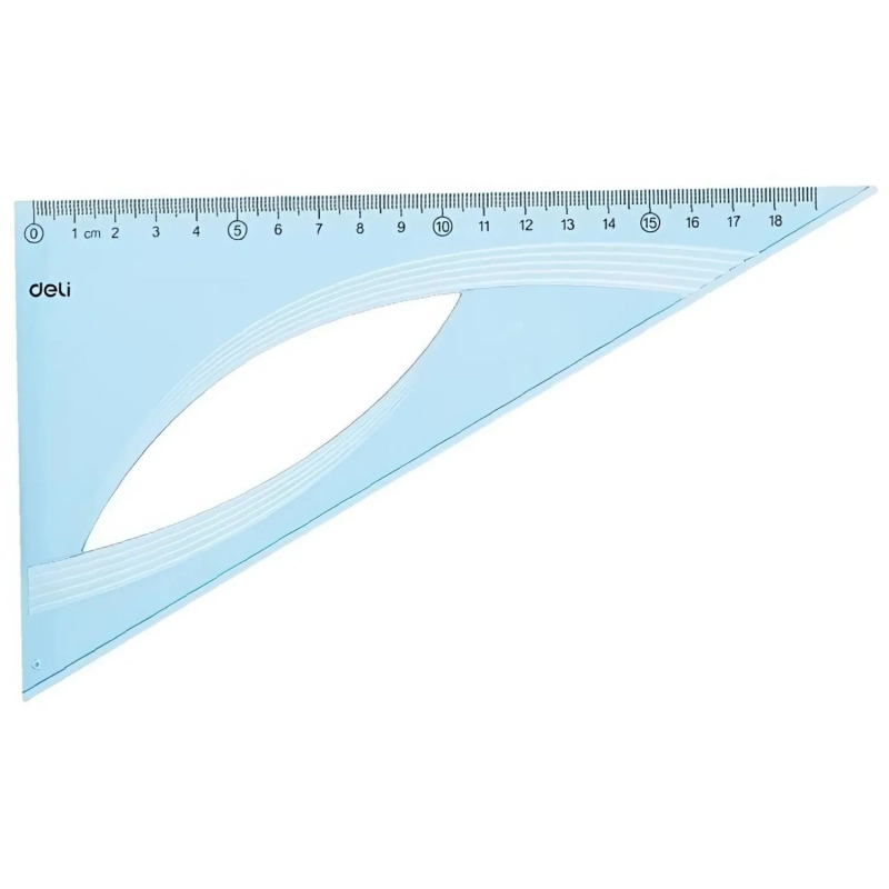 Набор чертежный Deli EH13 большой:лин 30см,угольн 19и13см,трансп 12см,голуб