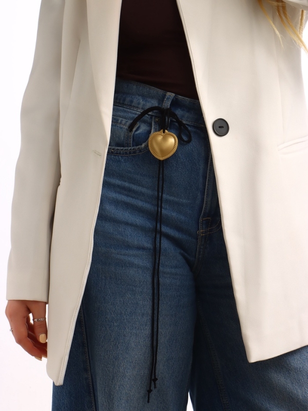 Портупея с кулоном «Сердечко» кожа, трансформер, цвет золото, 150 см Портупея с кулоном «Сердечко» кожа, трансформер, цвет золото, 150 см