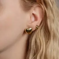 Серьги пусеты One year, 12 пар, цветочное настроение, белые в золоте