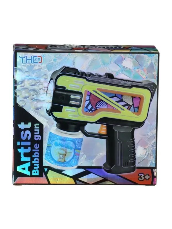 Генератор мыльных пузырей "Пистолет", цвет зелёный, работает от батареек