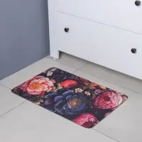 Коврик для дома Доляна Black Flowers, влаговпитывающий, 40&times;60 см