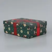 Коробка подарочная &laquo;Игрушки&raquo;, новогодняя, с крышкой, 24&times;17&times;8 см, зелёная