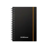 Тетрадь на спирали ErichKrause. Accent А6, 80 листов, в клетку, пластиковая обложка, на резинке, блок офсет, МИКС