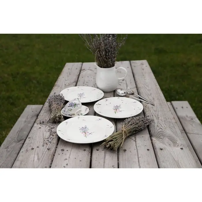 Тарелка обеденная Доляна &laquo;Лаванда&raquo;, d=25.3 см, фарфор, белая