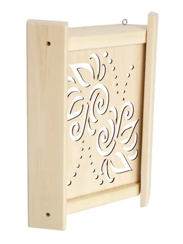 Абажур угловой для бани и сауны &laquo;Лотос&raquo;, 38&times;29&times;10.5 см, деревянный, со вставкой