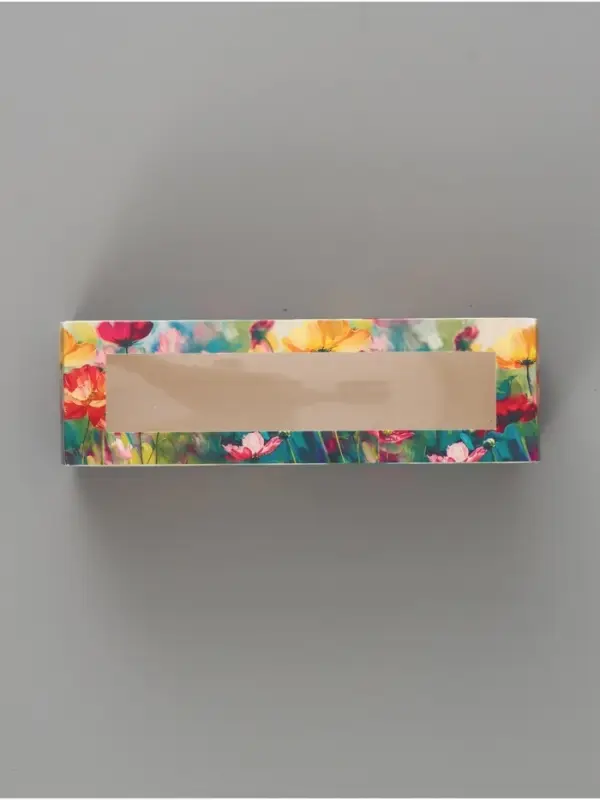 Коробка подарочная с окном &laquo;С любовью. Цветы&raquo;, 18&times;5.5&times;5.5 см, самосборная