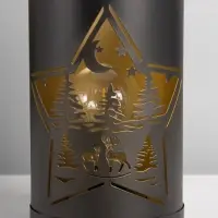 Фигурка светящаяся RISALUX &laquo;Ночной лес&raquo;, LED-ночник, 3&times;ААА, чёрный, 12&times;12&times;20.5 см