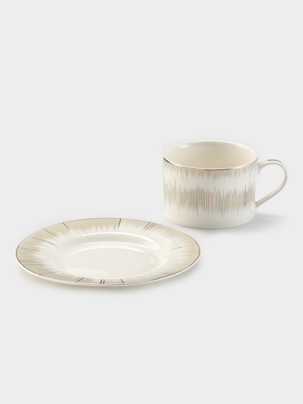 Чайная пара WY Golden rays, 220 мл, фарфор, белая