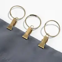 Кольцо для карниза, с зажимом, d=30/33 мм, 20 шт., цвет бронзовый