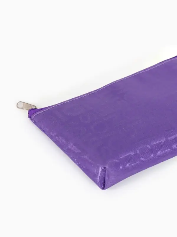 Косметичка - пенал на молнии, маленькая, с буквами, фиолетовая