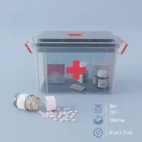Аптечка, 24&times;17&times;13 см, пластик, прозрачная