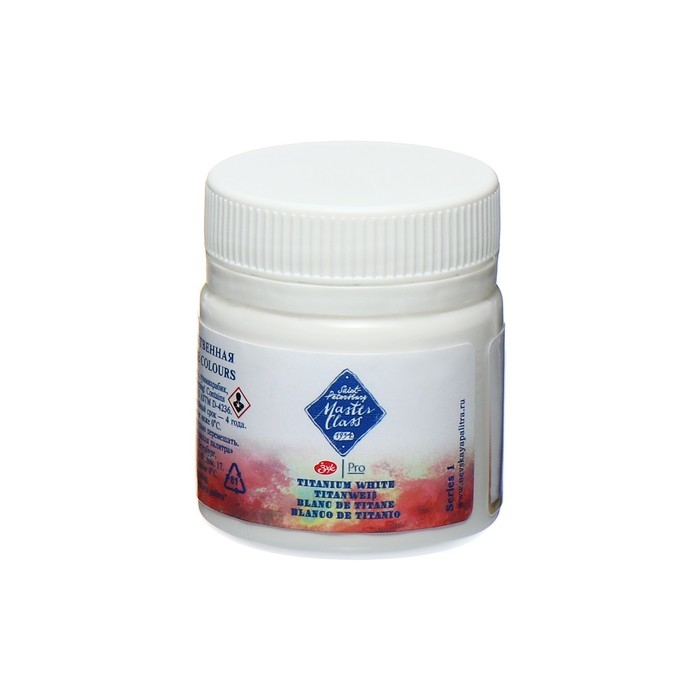 Гуашь художественная в банке 40 мл, ЗХК Гуашь художественная в банке 40 мл, ЗХК "Мастер класс", белила титановые (1720101)