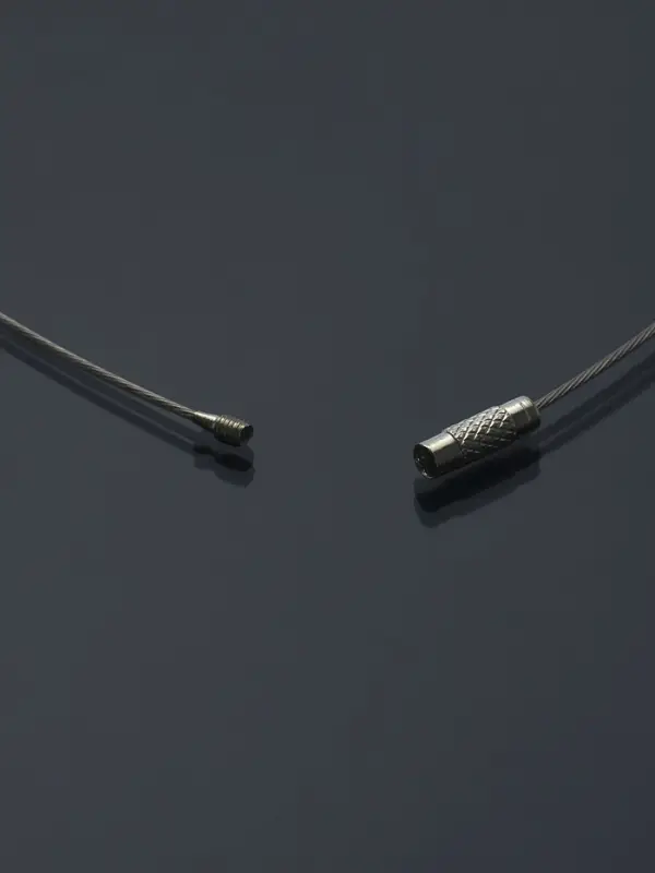 Основа для колье (чокер) с замком, 1 мм, набор 5 шт., цвет стальной, 45 см