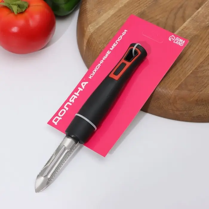 Овощечистка вертикальная Доляна «Чили», 18,5 см, цвет чёрный Овощечистка вертикальная Доляна «Чили», 18,5 см, цвет чёрный